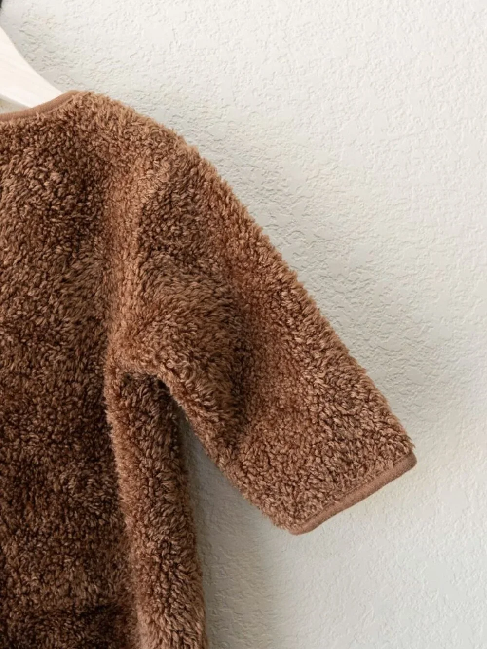 Baby Gap Teddy Bear Fleece Romper 12-18M Brown Sherpa One Piece Tail Cozy